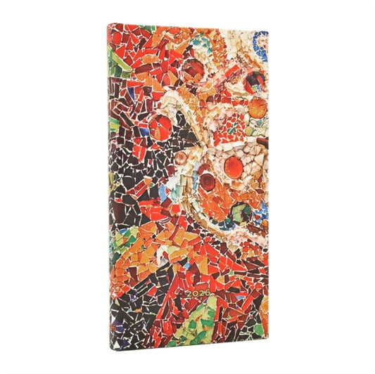 Book cover of: 2026 Gaudi's Sun (Gaudi’s Mosaics) Slim 12-month Horizontal Hardcover Flexi Dayplanner 2026 (Elastic Band Closure)