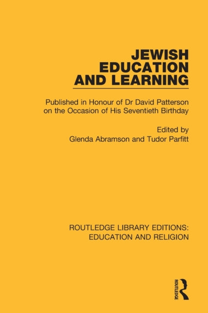 Book cover of: Jewish Education and Learning. By: Glenda Abramson