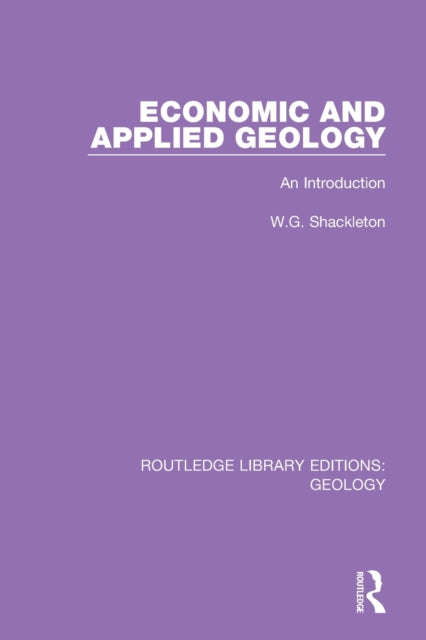 Book cover of: Economic and Applied Geology. By: W. G. Shackleton