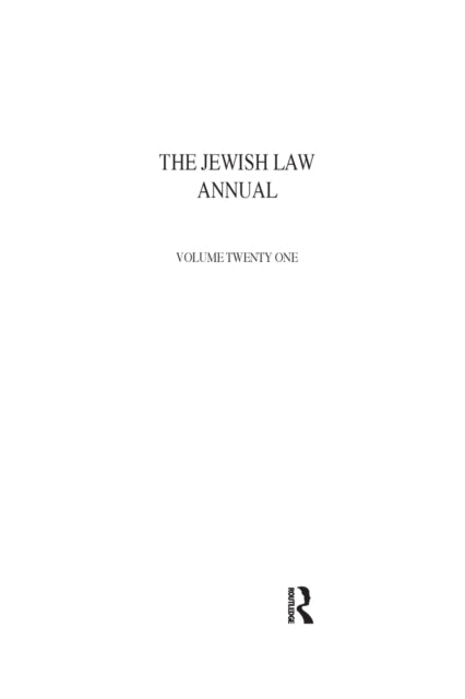 Book cover of: Jewish Law Annual Volume 21. By: Benny Porat