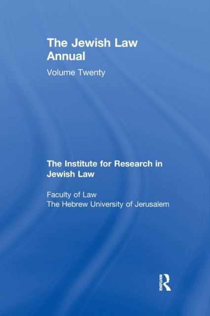 Book cover of: Jewish Law Annual Volume 20