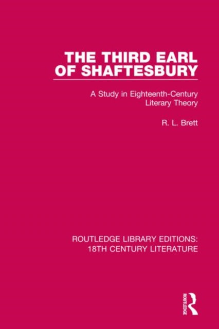 Book cover of: Third Earl of Shaftesbury. By: R. L. Brett