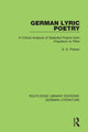 Book cover of: German Lyric Poetry. By: Siegbert Prawer