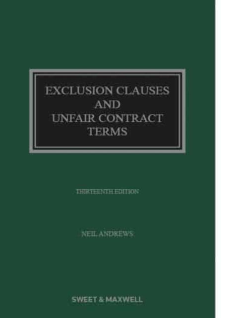 Book cover of: Exclusion Clauses and Unfair Contract Terms. By: R. G. Lawson