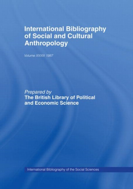 IBSS: Anthropology: 1987 Volume 33