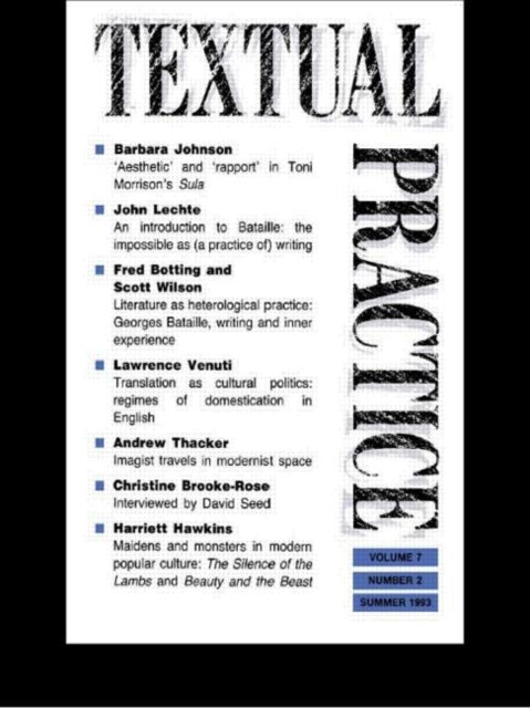 Book cover of: Textual Practice. By: Terence Hawkes