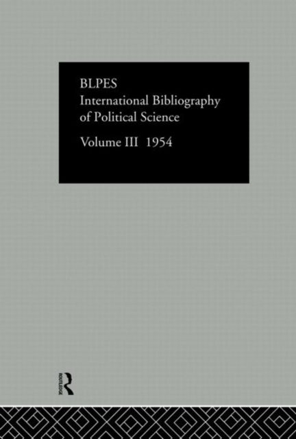 Intl Biblio Pol Sc 1954 Vol 3