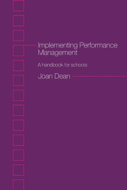 Book cover of: Implementing Performance Management. By: Joan Dean