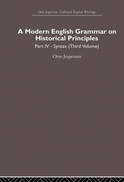A Modern English Grammar on Historical Principles