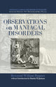 Book cover of: Observations on Maniacal Disorder. By: Pargeter