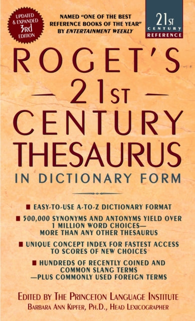 Book cover of: Roget's 21st Century Thesaurus, Third Edition. By: Barbara Ann Kipfer