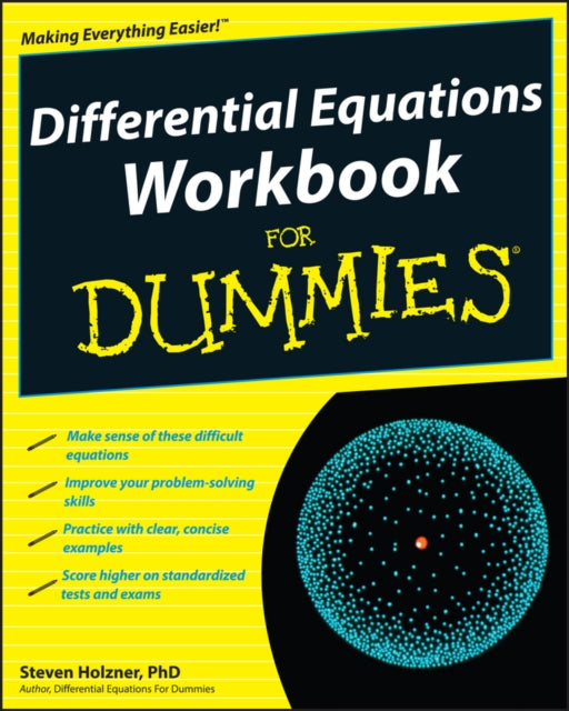Book cover of: Differential Equations Workbook For Dummies. By: Steven Holzner