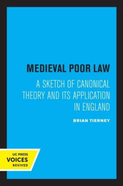 Book cover of: Medieval Poor Law. By: Brian Tierney