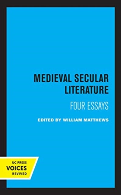 Book cover of: Medieval Secular Literature. By: William Matthews