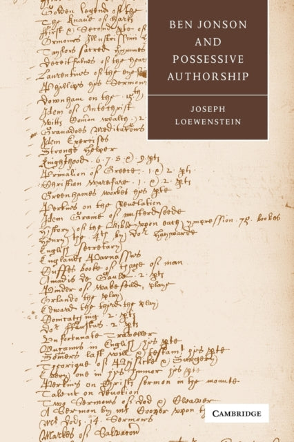 Ben Jonson and Possessive Authorship