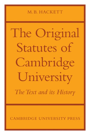 Orignal Statutes of Cambridge University