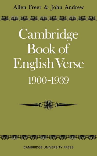 Book cover of: Cambridge Book of English Verse 1900–1939