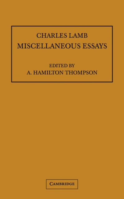 Miscellaneous Essays