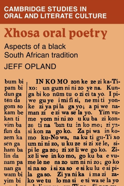 Book cover of: Xhosa Oral Poetry. By: Jeff Opland