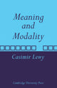 Book cover of: Meaning and Modality. By: Casimir Lewy