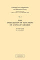 Book cover of: Integration of Functions. By: G. H. Hardy