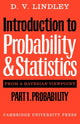 Book cover of: Introduction to Probability and Statistics from a Bayesian Viewpoint, Part 1, Probability. By: D. V. Lindley