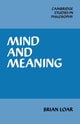Book cover of: Mind and Meaning. By: B. F. Loar