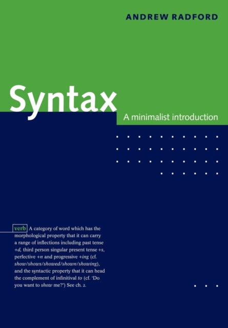Book cover of: Syntax. By: Andrew Radford