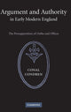 Book cover of: Argument and Authority in Early Modern England. By: Conal Condren