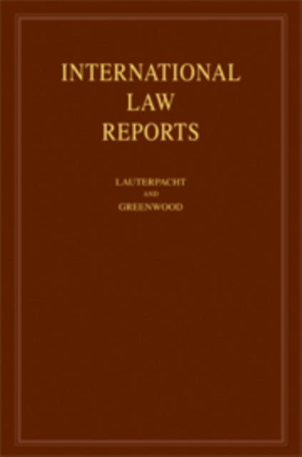 Book cover of: International Law Reports: Volume 134. By: Elihu Lauterpacht