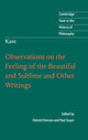 Book cover of: Kant: Observations on the Feeling of the Beautiful and Sublime and Other Writings. By: Immanuel Kant