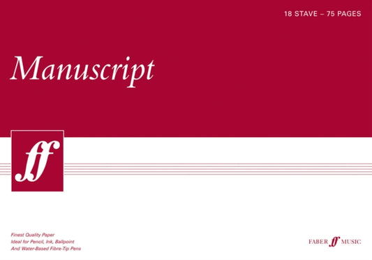 Book cover of: Faber Music A3 Manuscript Pad (75 page, 18 stave, white paper)