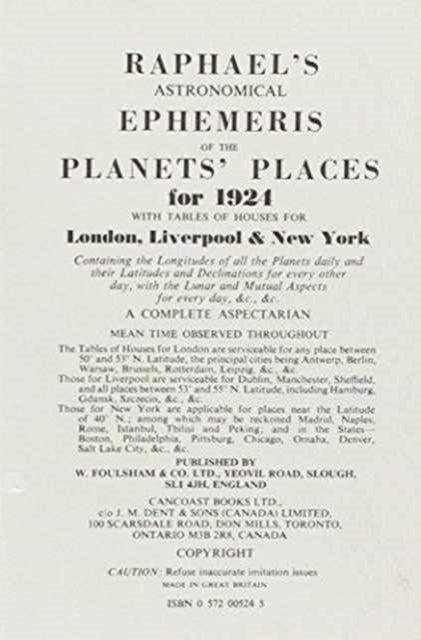 Raphael's Astronomical Ephemeris