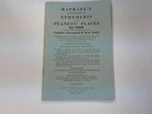 Book cover of: Raphael's Astronomical Ephemeris. By: Edwin Raphael