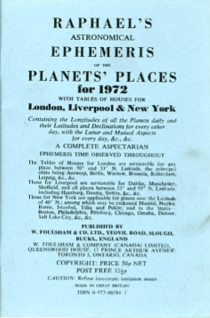Raphael's Astronomical Ephemeris