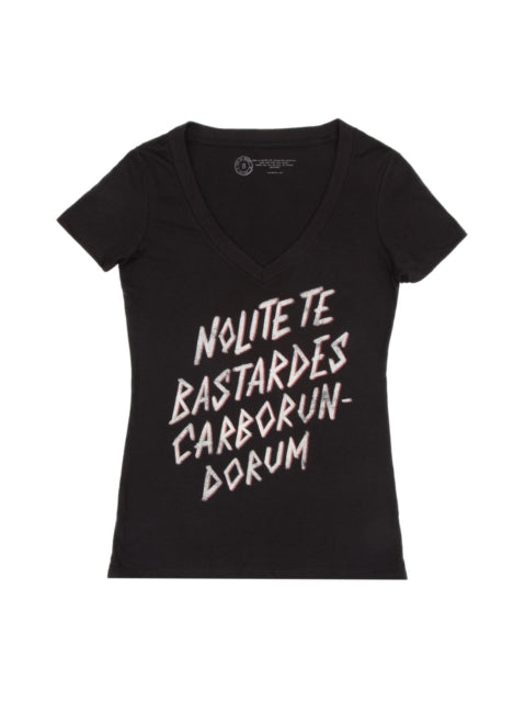 Book cover of: Nolite Te Bastardes Carborondurum Women's V-neck T-shirt Small