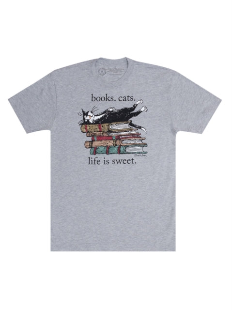 Book cover of: Books. Cats. Life Is Sweet. Unisex T-shirt Xxx-large