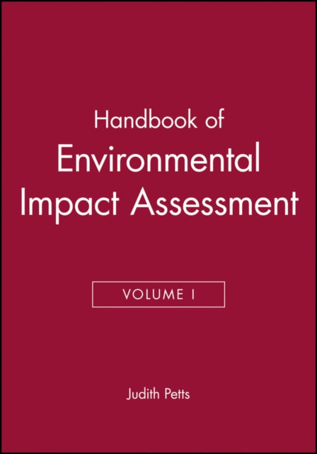 Book cover of: Handbook of Environmental Impact Assessment, Volume 1