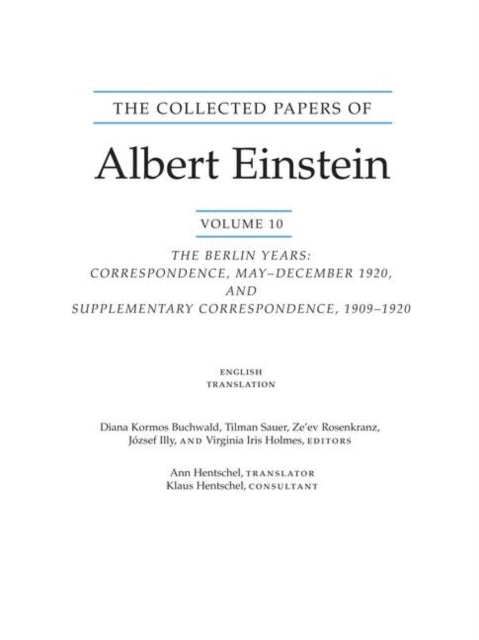 Book cover of: Collected Papers of Albert Einstein, Volume 10 (English)