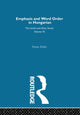Book cover of: On Emphasis and Word Order in Hungarian. By: Kiefer, Ferenc.