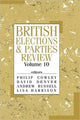 Book cover of: British Elections & Parties Review. By: Philip Cowley