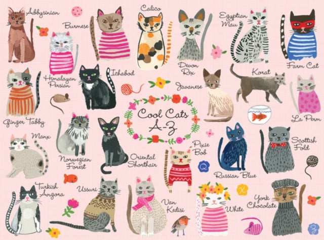Cool Cats A-Z 1000 Piece Puzzle 9780735349087 Carolyn Gavin