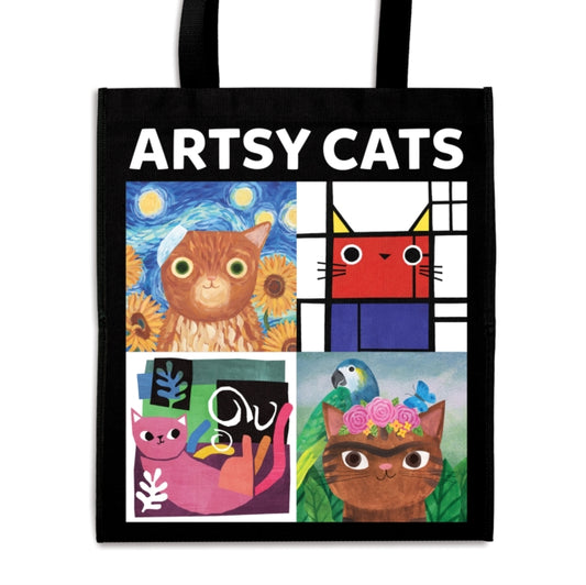 Book cover of: Artsy Cats Reusable Shopping Bag. By: Mudpuppy