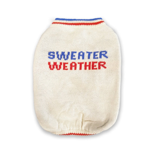 Book cover of: Sweater Weather - Dog Sweater (X-Small). By: Brass Brass Monkey