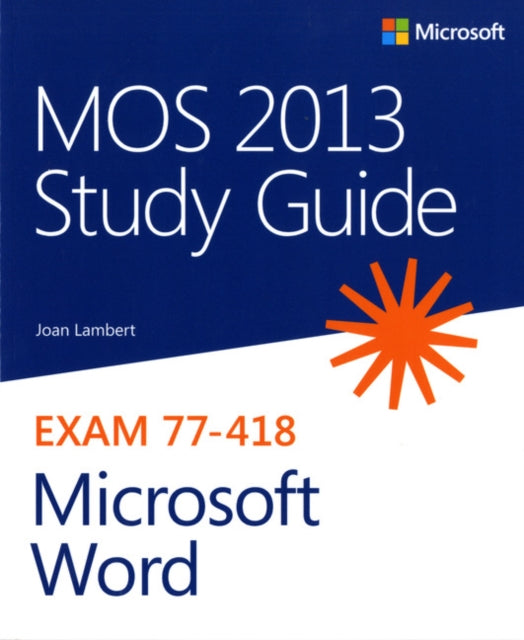 Book cover of: MOS 2013 Study Guide for Microsoft Word