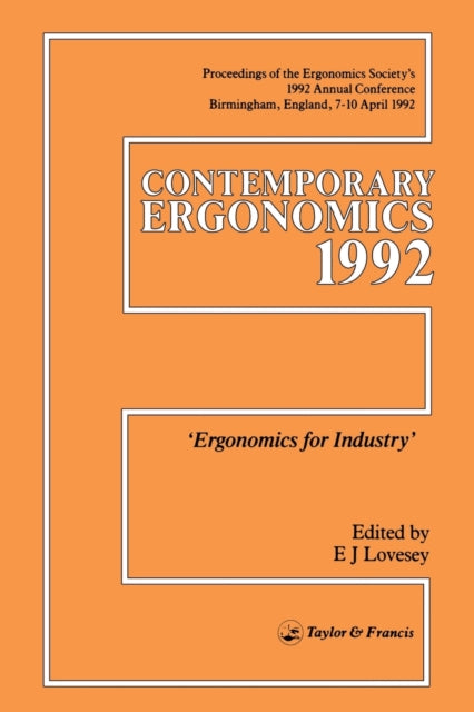 Book cover of: Contemporary Ergonomics. By: E. J. Lovesay