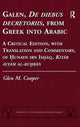 Book cover of: Galen, De diebus decretoriis, from Greek into Arabic. By: Galen