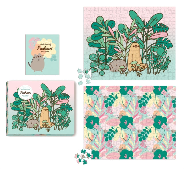 Book cover of: Pusheen 2-in-1 Double-Sided 500-Piece Puzzle. By: Claire Belton