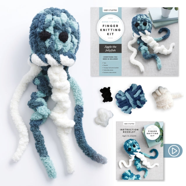 Book cover of: Super Simple Finger Knitting Kit Jiggle the Jellyfish