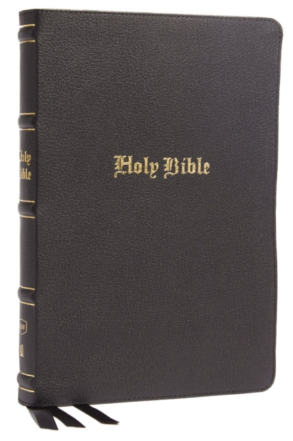 Book cover of: KJV Holy Bible: Large Print Thinline, Black Genuine Leather, Red Letter, Comfort Print: King James Version. By: Thomas Thomas Nelson